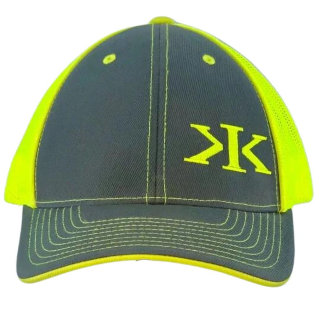 Kustom Ink Klothing Gray And Volt Flexfit Trucker Hat